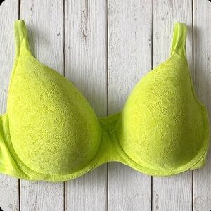 Cacique Lime Green Plus Size Lace Underwire Bra Intimates